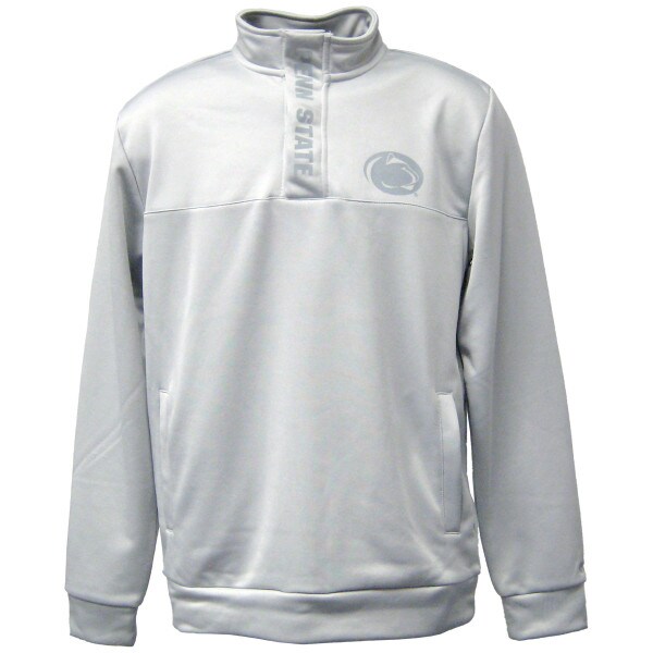gray tonal 1/4 snap up sweatshirt with Penn State and Athletic Logo